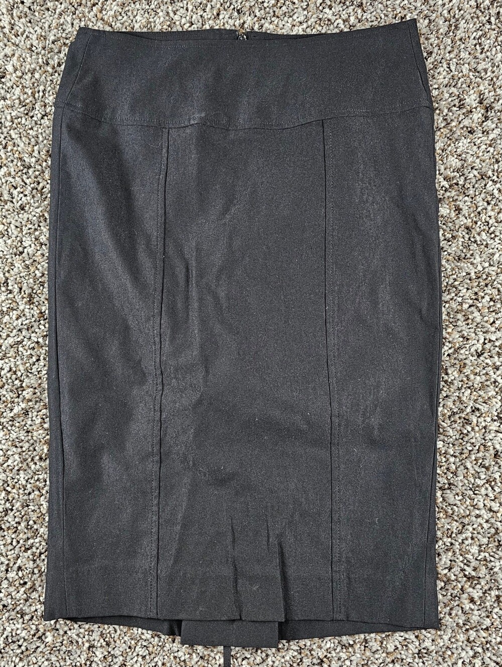 Vtg Y2K Sele Womens Sz 3/4 Midi Length Pencil Skirt Solid Black Classic